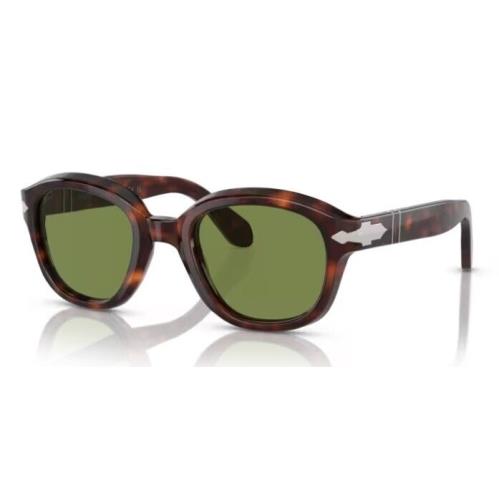 Persol 0PO0060S 24/4E Havana/light Green Soft Square 50mm Women`s Sunglasses