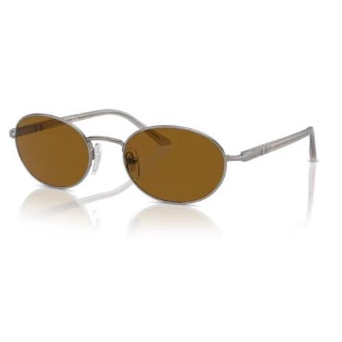 Persol 0PO1018S 513/33 Gunmetal/brown Oval 55 mm Women`s Sunglasses