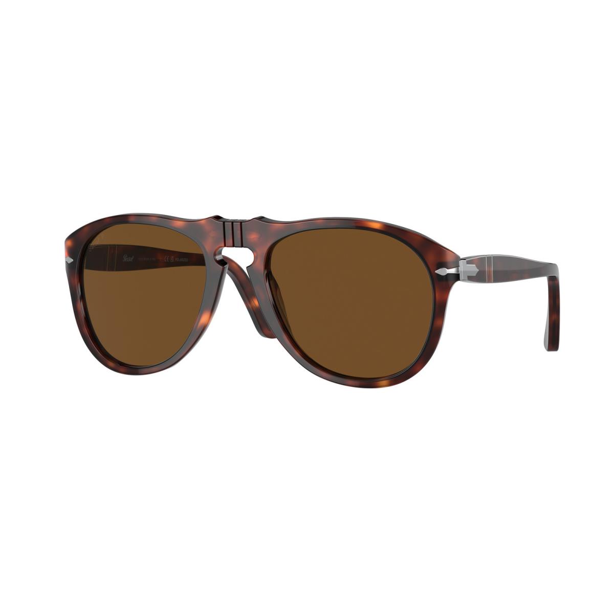 Persol PO0649 24 57 Havana Brown Polarized 54 mm Men`s Sunglasses