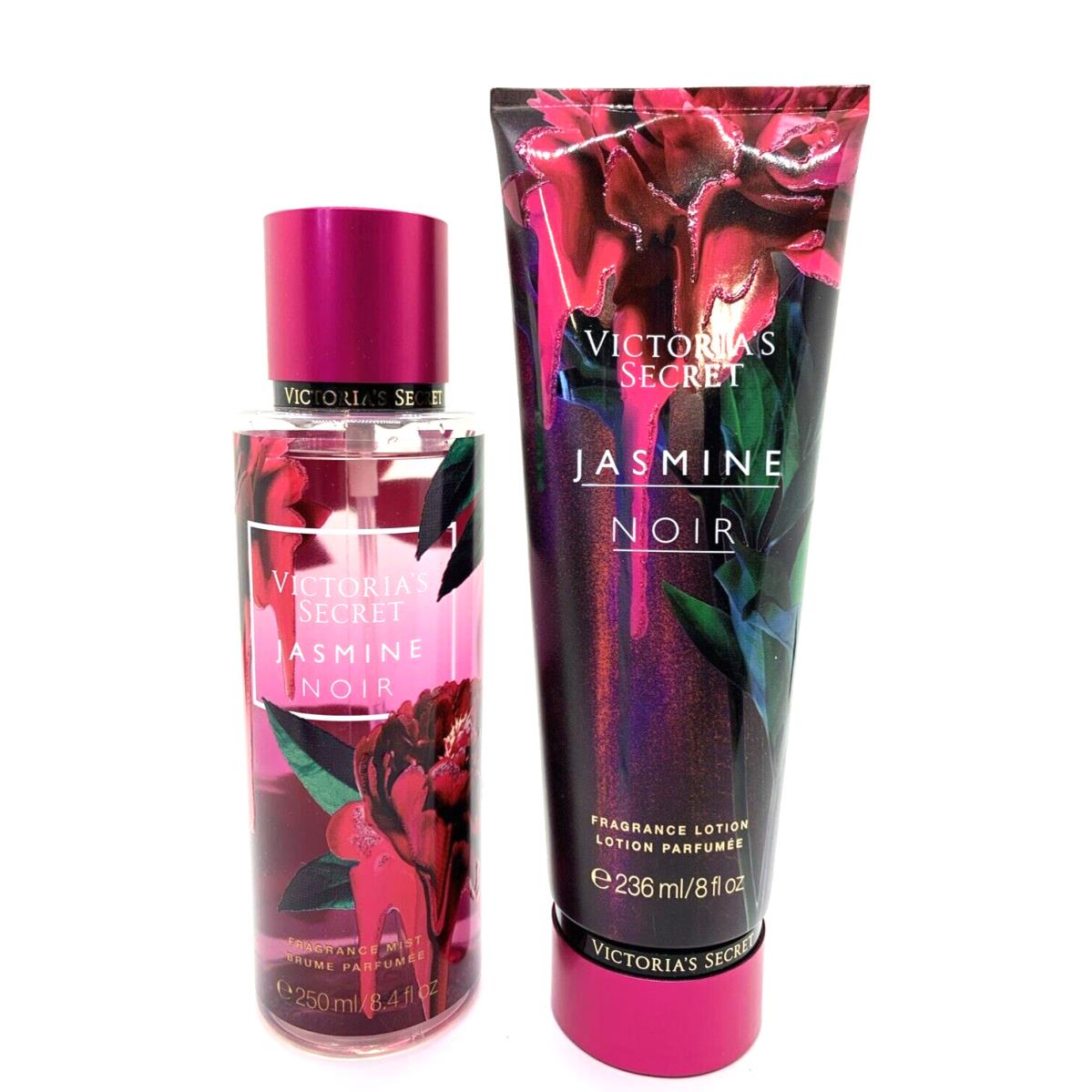 Victoria`s Secret Jasmine Noir Mist Lotion Set - Red Jasmine Forbidden Apple