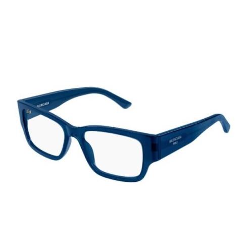 Balenciaga BB0371O 003 Blue Rectangular Men`s Eyeglasses