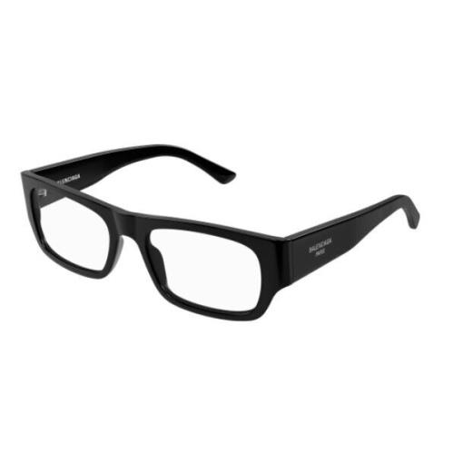 Balenciaga BB0370O 001 Black Rectangular Men`s Eyeglasses