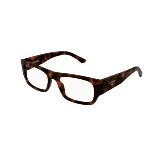 Balenciaga BB0370O 003 Dark Havana Rectangular Men`s Eyeglasses