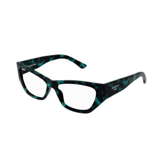 Balenciaga BB0372O 003 Blue Havana Cat-eye Women`s Eyeglasses