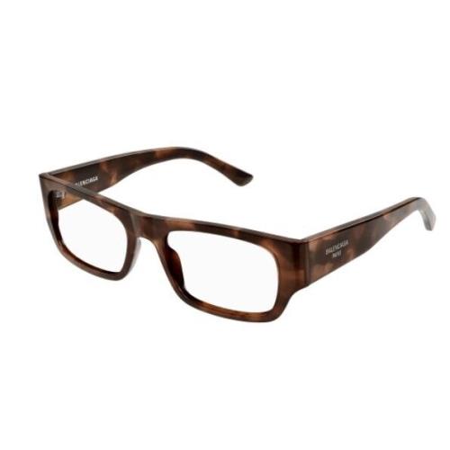 Balenciaga BB0370O 002 Havana Rectangular Men`s Eyeglasses