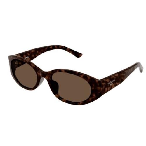 Balenciaga BB0369SK 002 Havana/brown Round Women`s Sunglasses