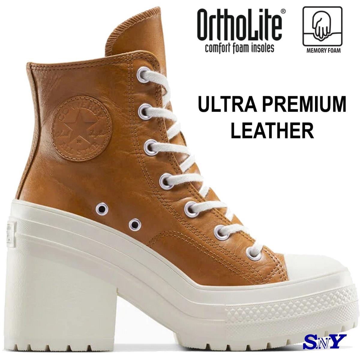 Converse Women`s Chuck 70 De Luxe Heel Ultra Premium Leather Ortholite Insole