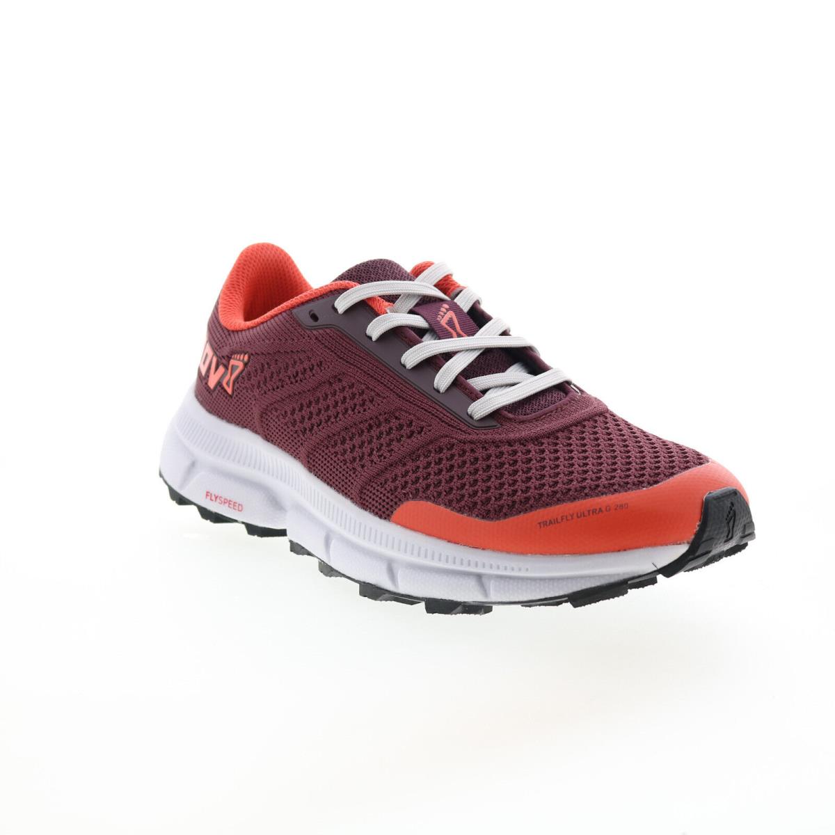 Inov-8 Trailfly Ultra G 280 Womens Burgundy Athletic Hiking Shoes