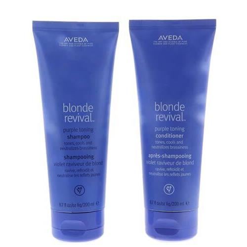 Aveda Blonde Revival Purple Toning Shampoo Conditioner 6.7 oz Duo Set 200ml - Purple