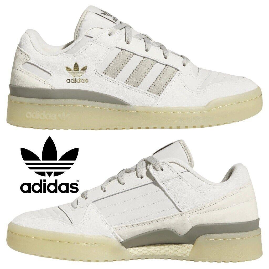 Adidas Originals Forum Low CL Men`s Sneakers Comfort Sport Casual Shoes Beige - Beige, Manufacturer: Beige/Beige