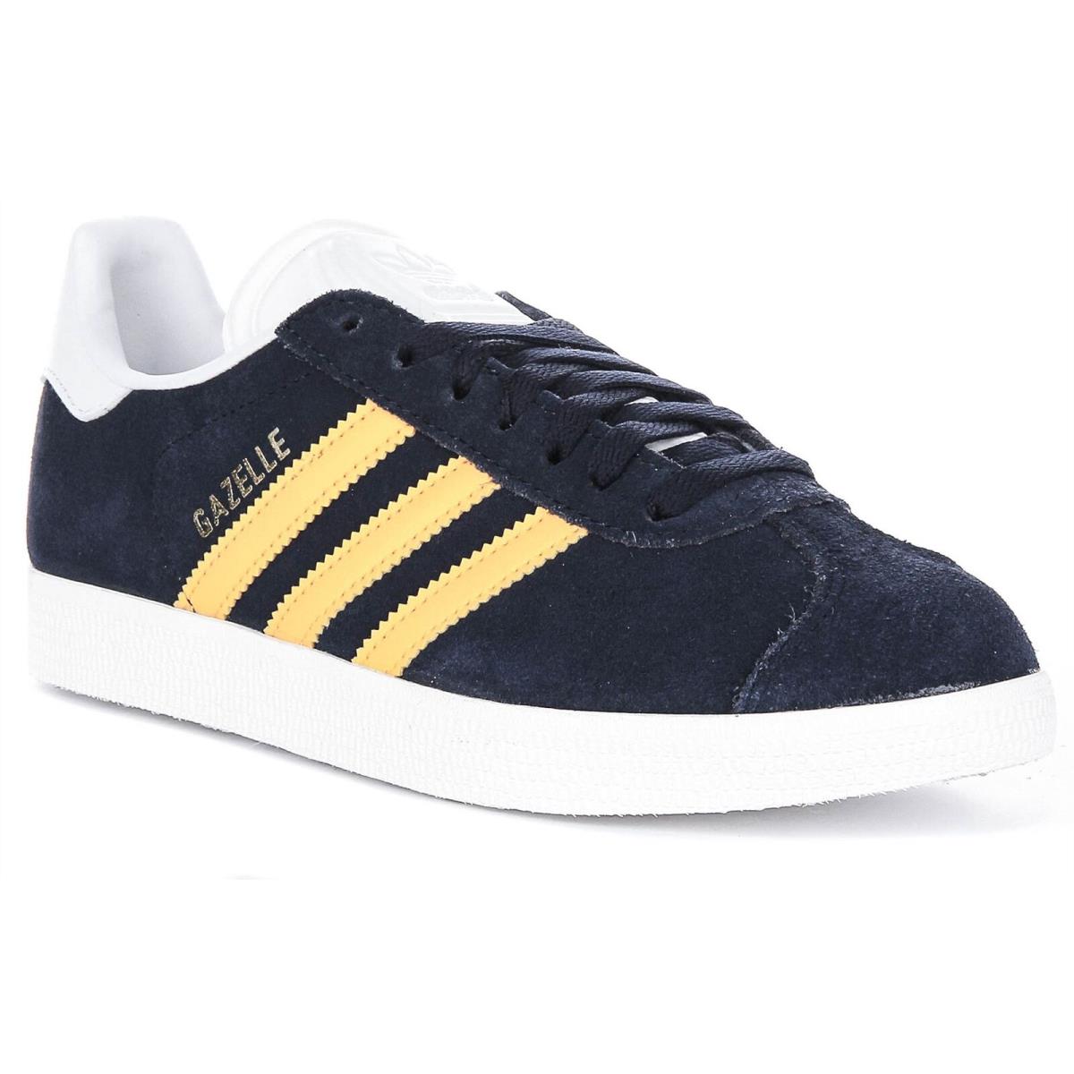 Adidas Gazelle 3 Stripes Logo 90s Suede Mens Trainers Navy Yellow US 4.5 - 7.5 - NAVY YELLW