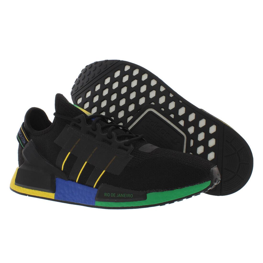 Adidas Nmd R1.V2 Mens Shoes - Core Black/Bold Gold/Green, Main: Black