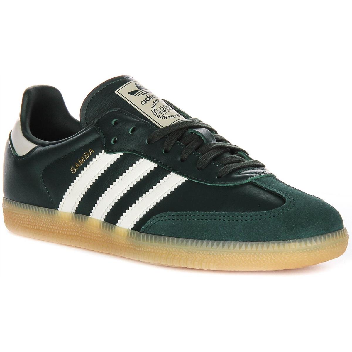 Adidas Sambaj 3 Stripes Retro 60s Boys Shoes Dark Green US 3.5 - 6.5 - DARK GREEN