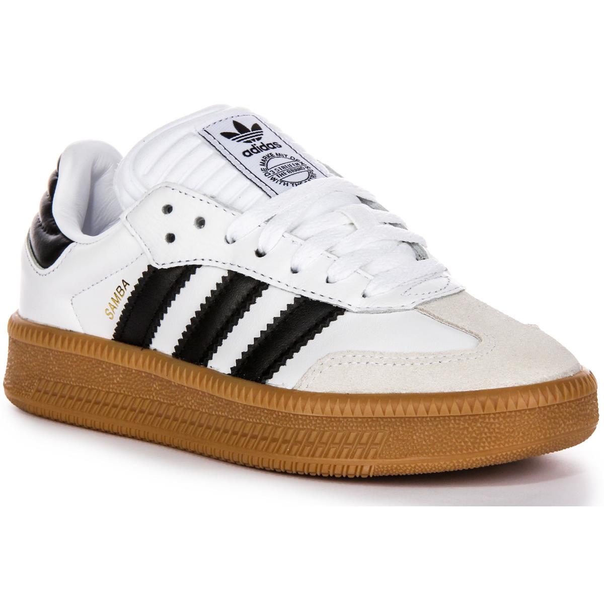 Adidas Samba Xlg 3 Stripes Contrast 70s Boys Sneakers Black White US 1Y - 6Y - BLACK WHITE