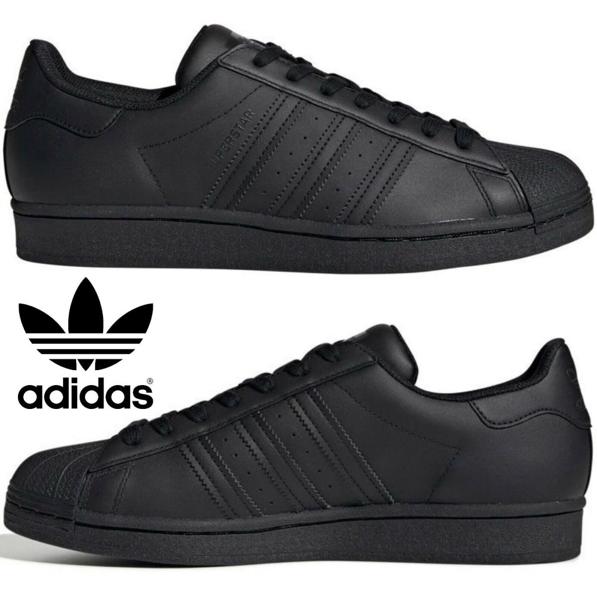 Adidas Originals Superstar Men`s Sneakers Comfort Sport Casual Shoes Black - Black, Manufacturer: BLACK/BLACK/BLACK