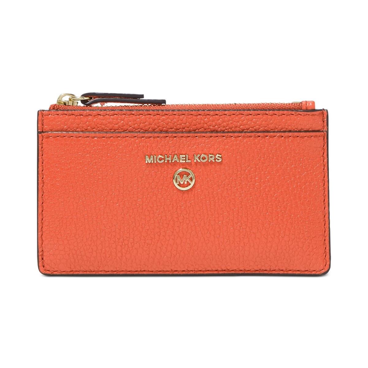 Michael Kors Small Slim Card Case Wallet 32FOGT9D6L / 32F0GT9D5N / 32H0GT9D5T Orange Spice