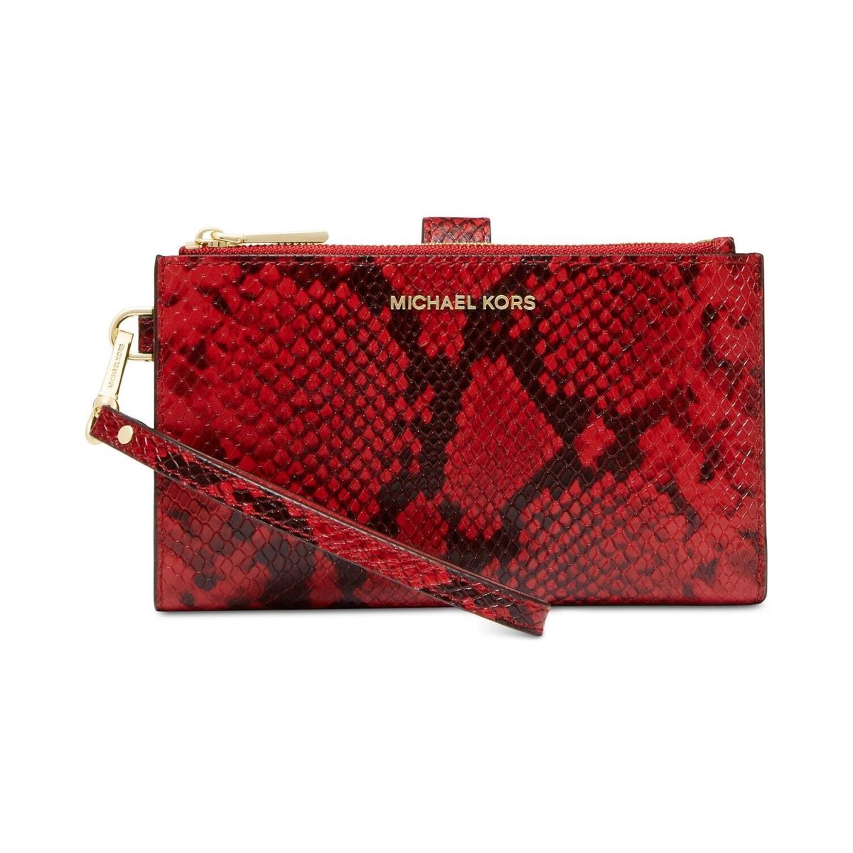 Michael Kors Double Zip Wristlet Wallet 32H1GJ6W4E /35F0SW8W90 / 32F1GJ6W7B Crimson