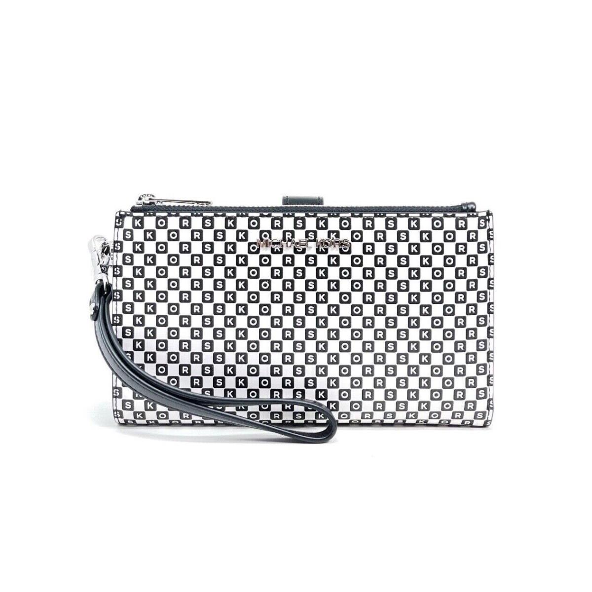 Michael Kors Double Zip Wristlet Wallet 32H1GJ6W4E /35F0SW8W90 / 32F1GJ6W7B Optic White Multi