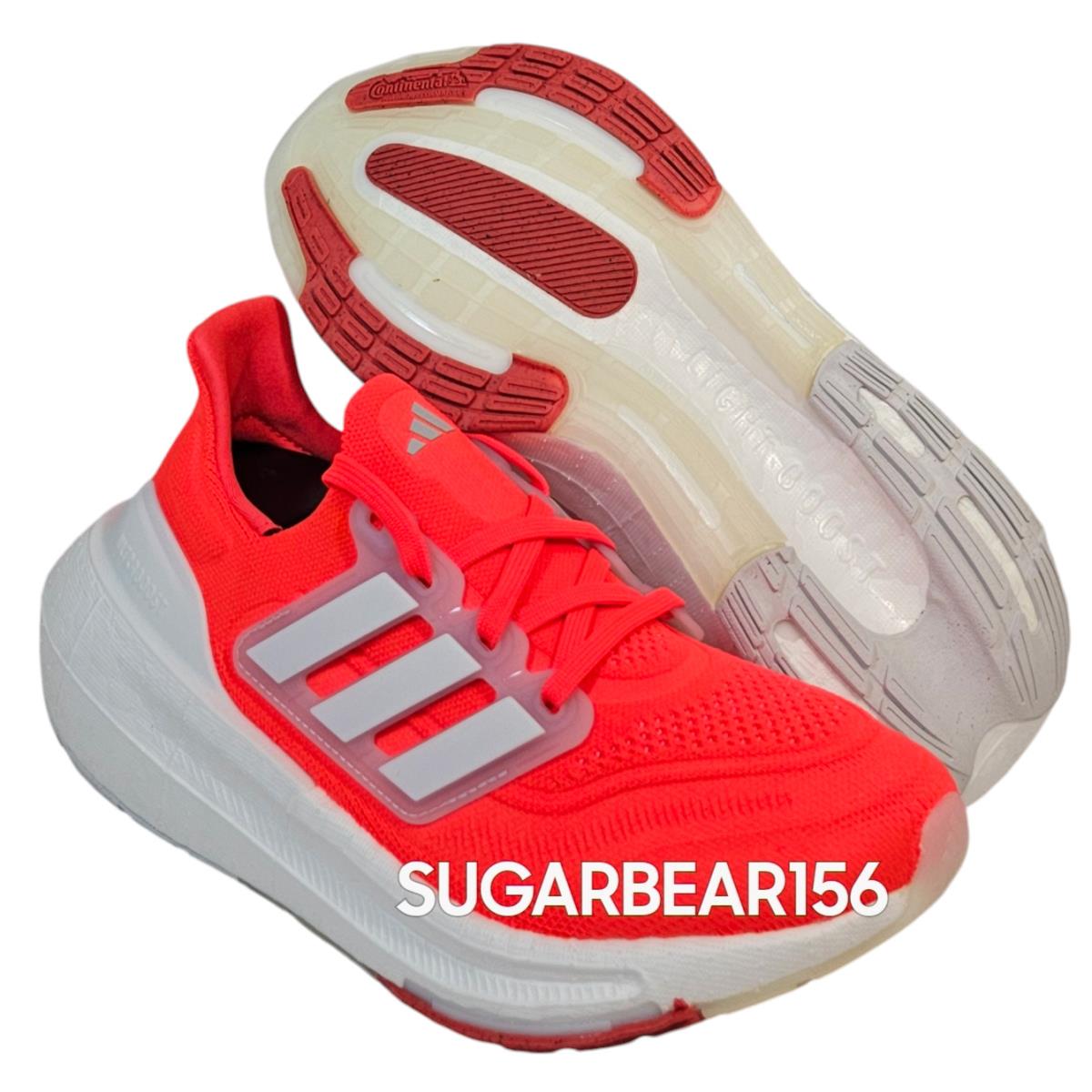 Adidas Womens Sz 7.5 Ultraboost Light Running Shoes Solar Red HP3344 - Solar Red/White