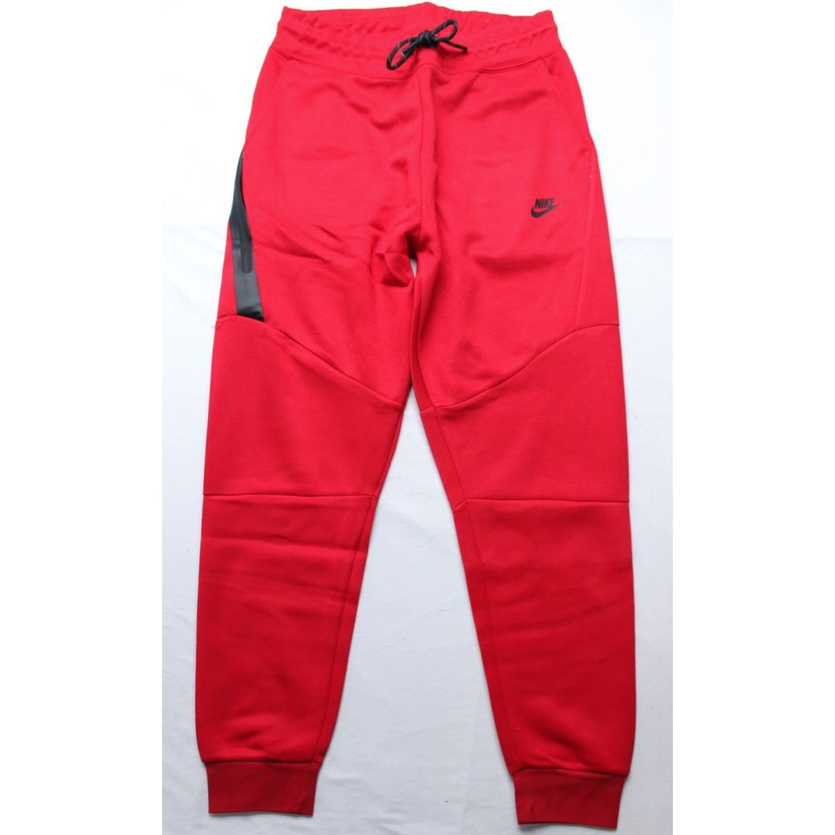 Nike Men`s Tech Fleece Slim Fit Jogger Sweatpants LB3 Gym Red/black 805163 Large