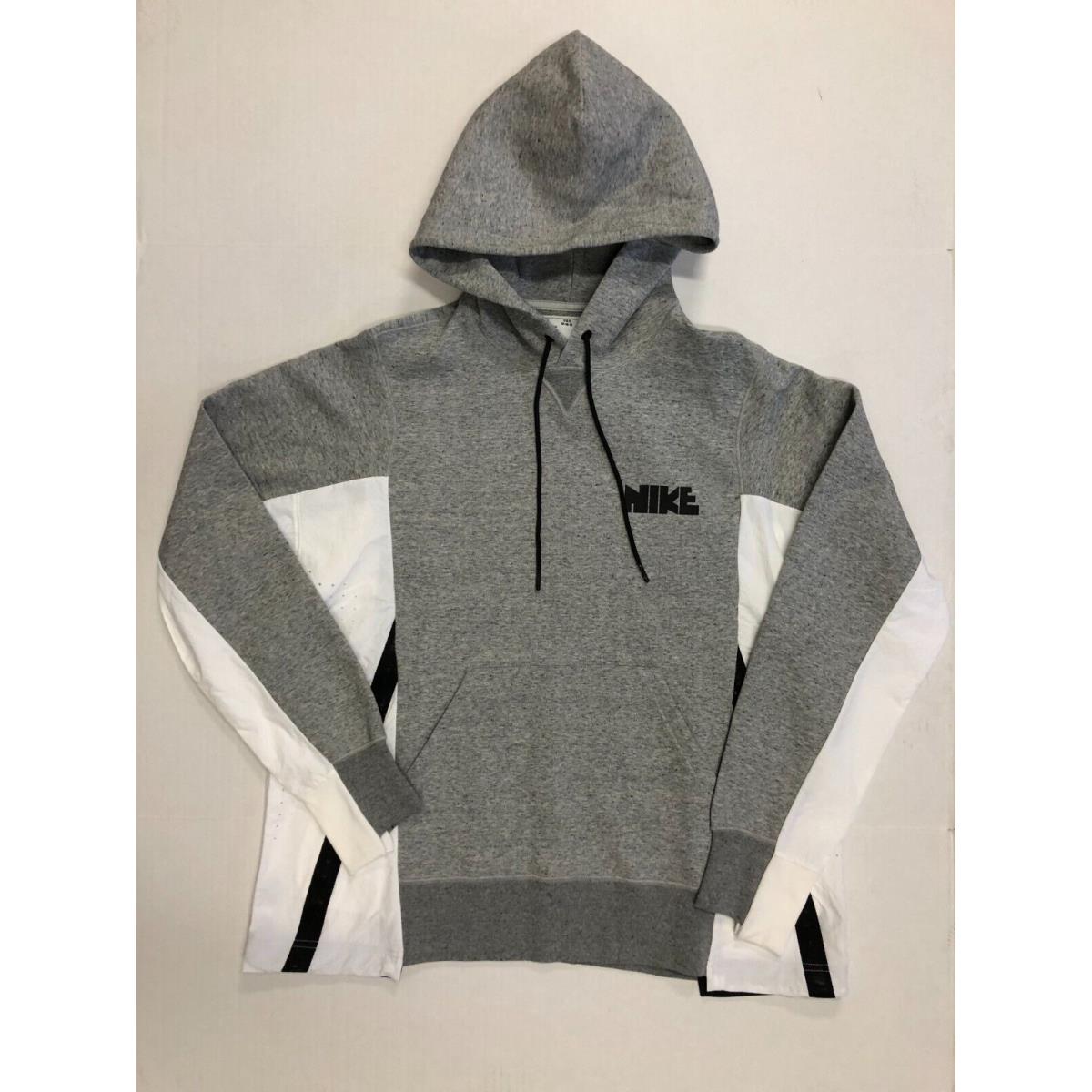 Nike x Sacai Hoodie Dark Grey Heather White Black CV5727-063 Size Medium