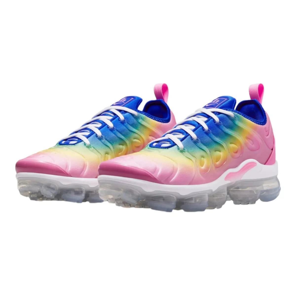 Nike Air Vapormax Plus Womens Size 6 Rainbow Pink Green Blue Yellow FJ4550-606 - Pink