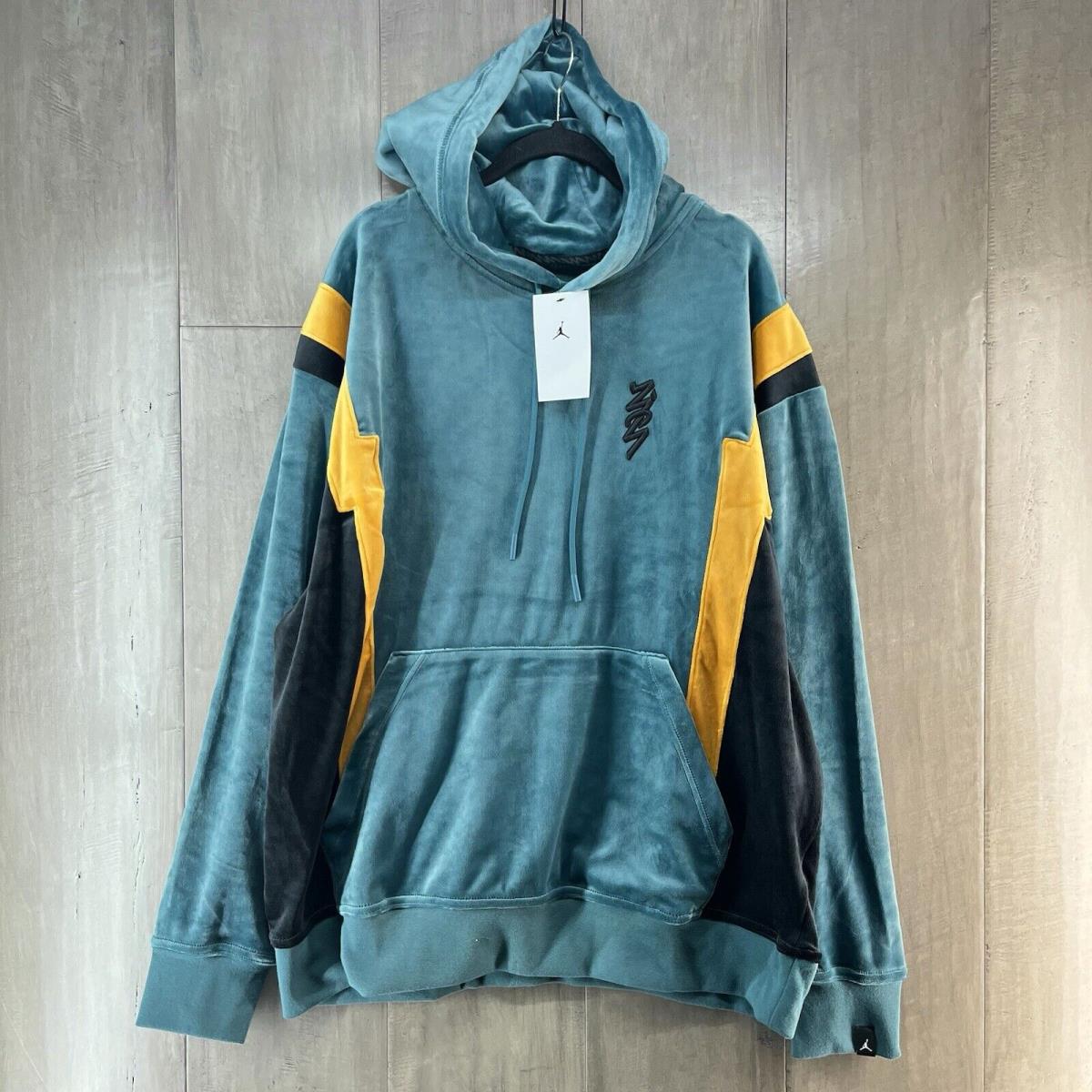 Nike Air Jordan Men`s Zion Hoodie Tracksuit Pullover Teal Size XL DJ5881-393