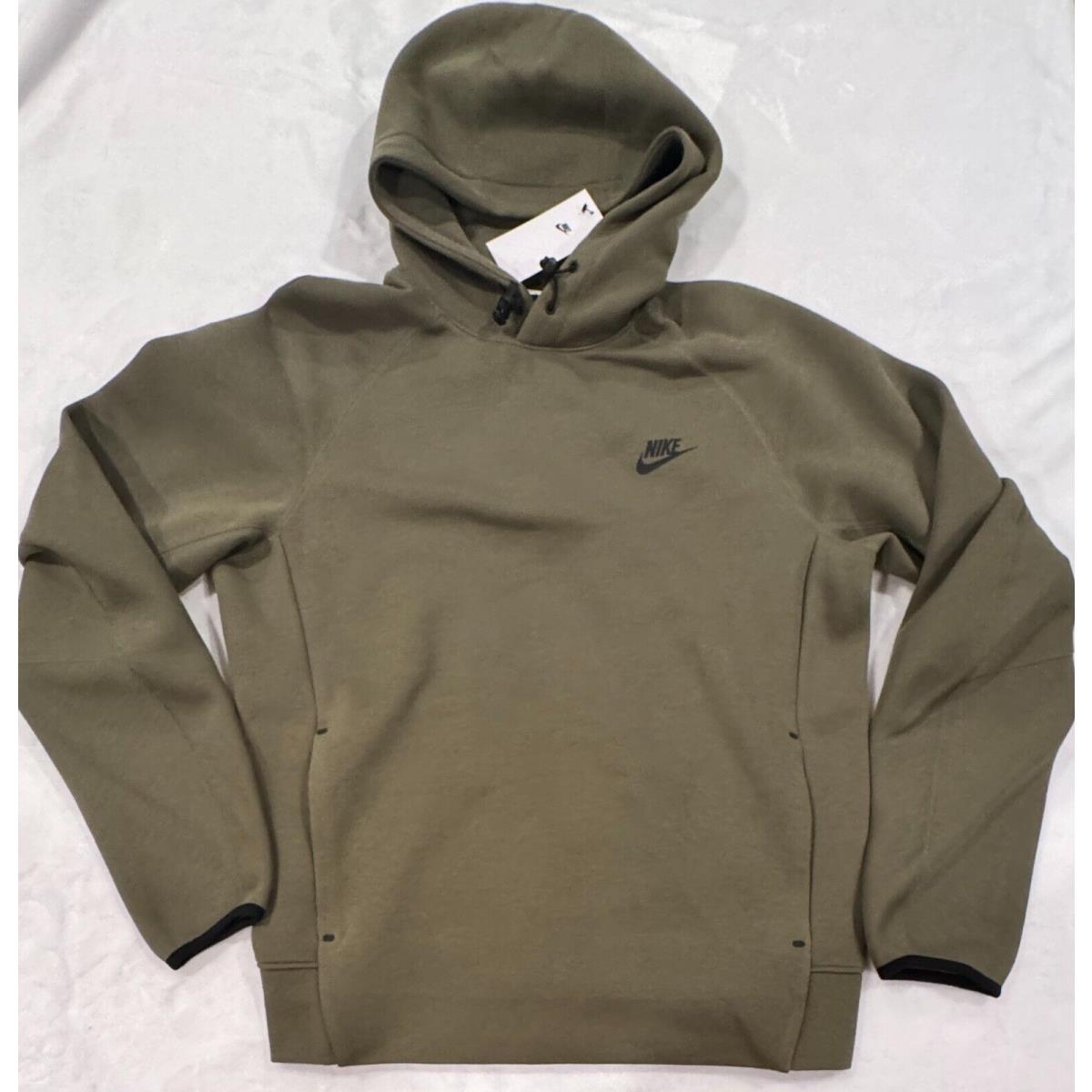 Nike Sportswear Tech Fleece Men`s Pullover Hoodie Medium Olive Size M FB8016-222