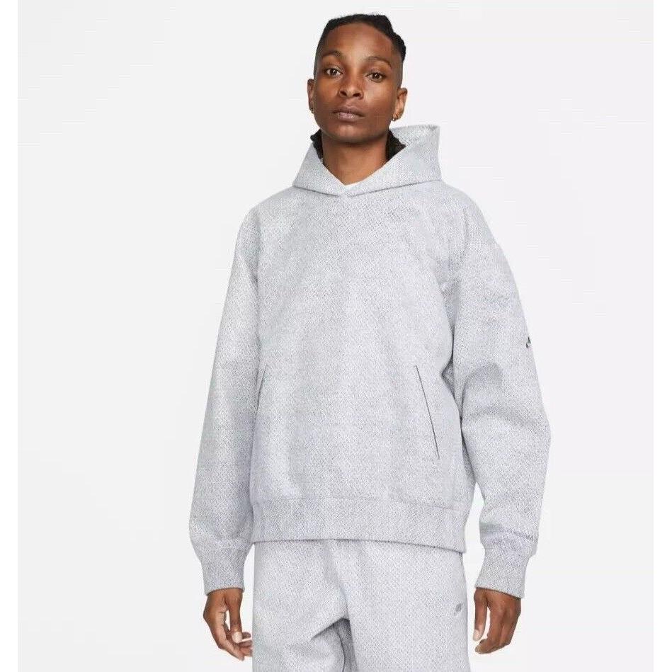 Nike Tech Pack Forward Hoodie Pullover Hoodie Grey Mens Medium M FB7518-077