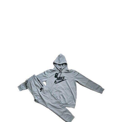 Nike Swoosh Sweat Suit Pull Over Hoodie Joggers Men`s Gray MD