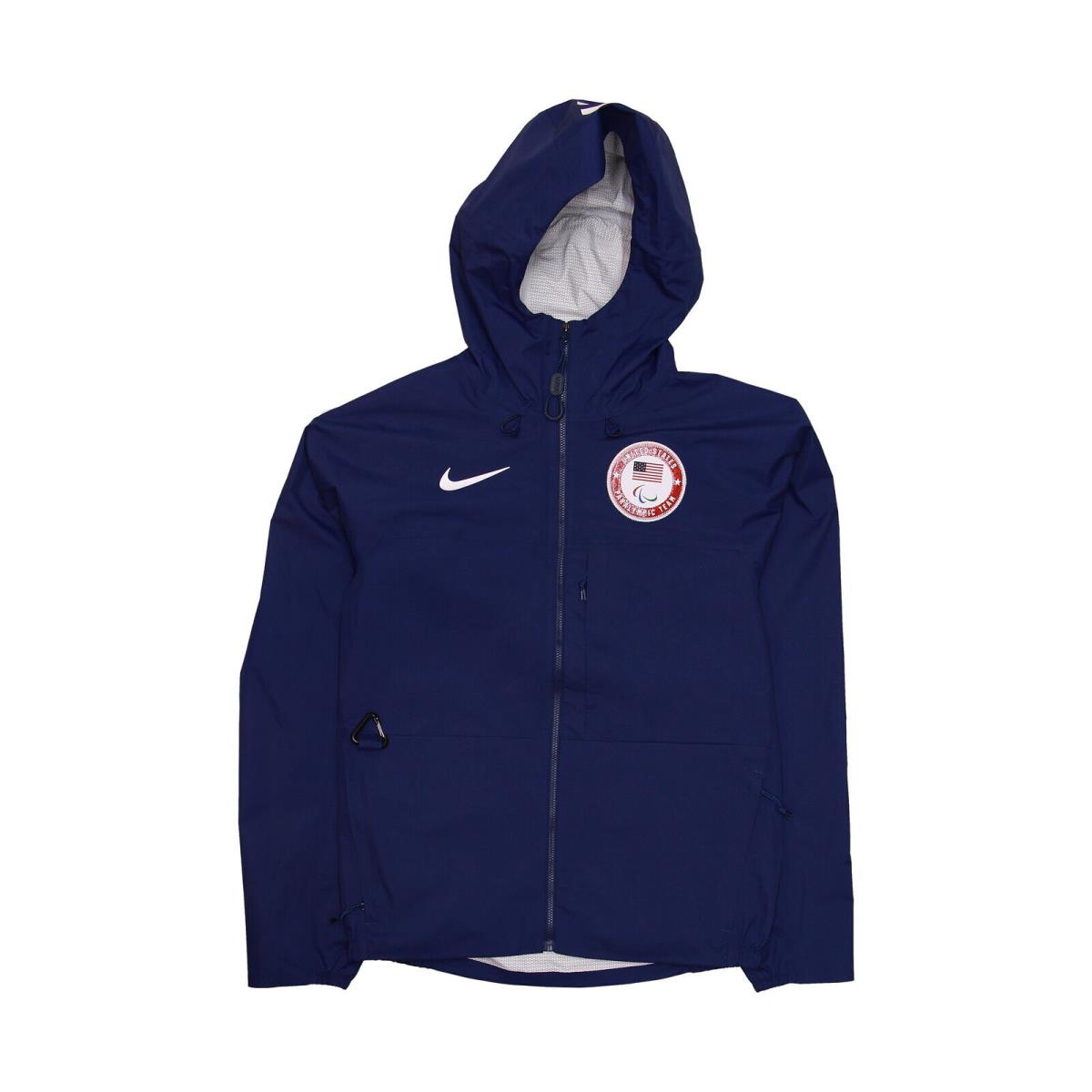 Nike Mens Usa Paralympics Team Full Zip Windbreaker Jacket Xx-small Xxs Blue