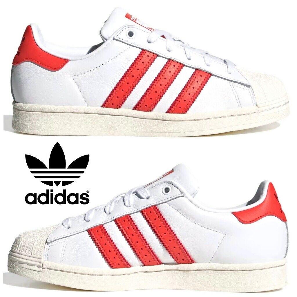 Adidas Originals Superstar Women s Sneakers Casual Shoes Sport Gym White Red - Red, Manufacturer: Cloud White / Cloud White / Bright Red