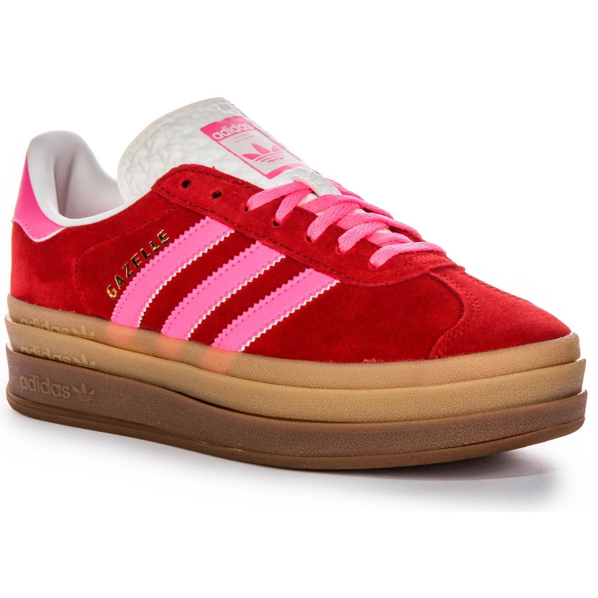 Adidas Gazelle Bold 3 Layer Suede Gum Sole Womens Trainer Red Pink US 5 - 11 - RED PINK