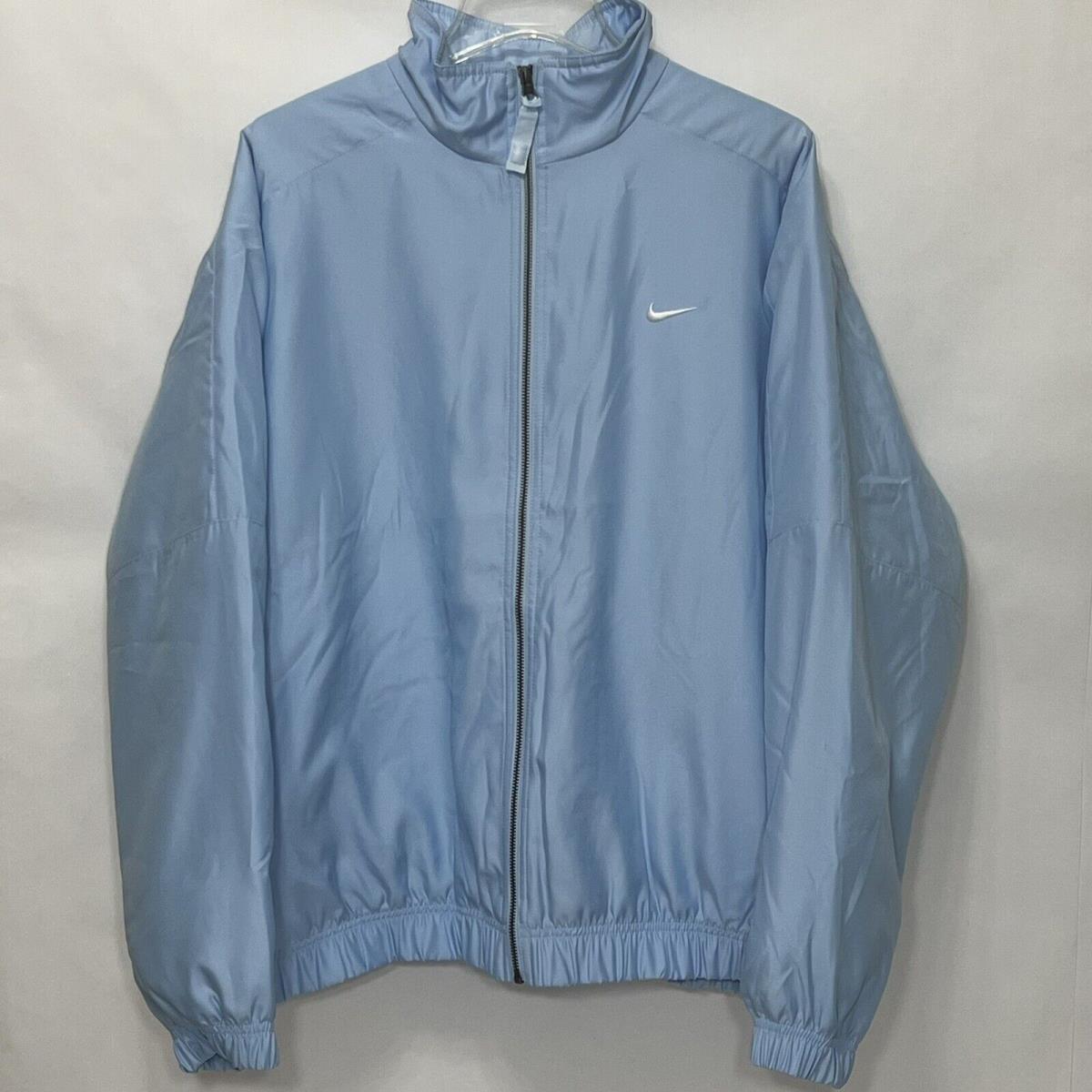 Nike Lab Solo Swoosh Satin Coat Jacket Men s Large DN1266-441 Celeste Blue