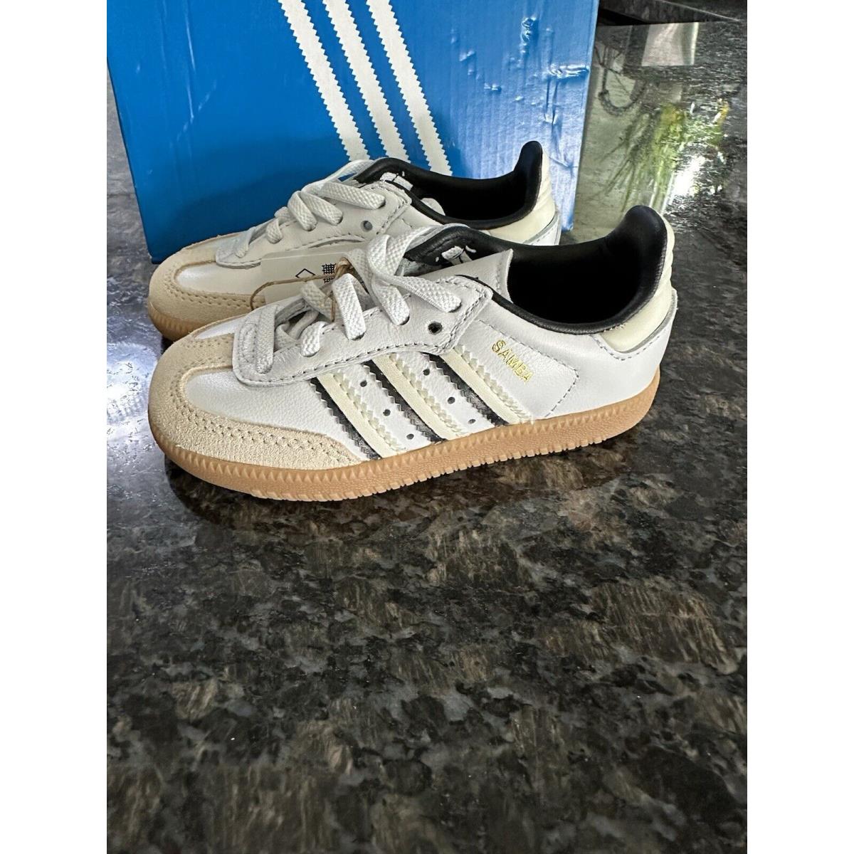 Adidas Kid s Samba OG Size 6k White/tan/black IH5643 Shoes Sneakers