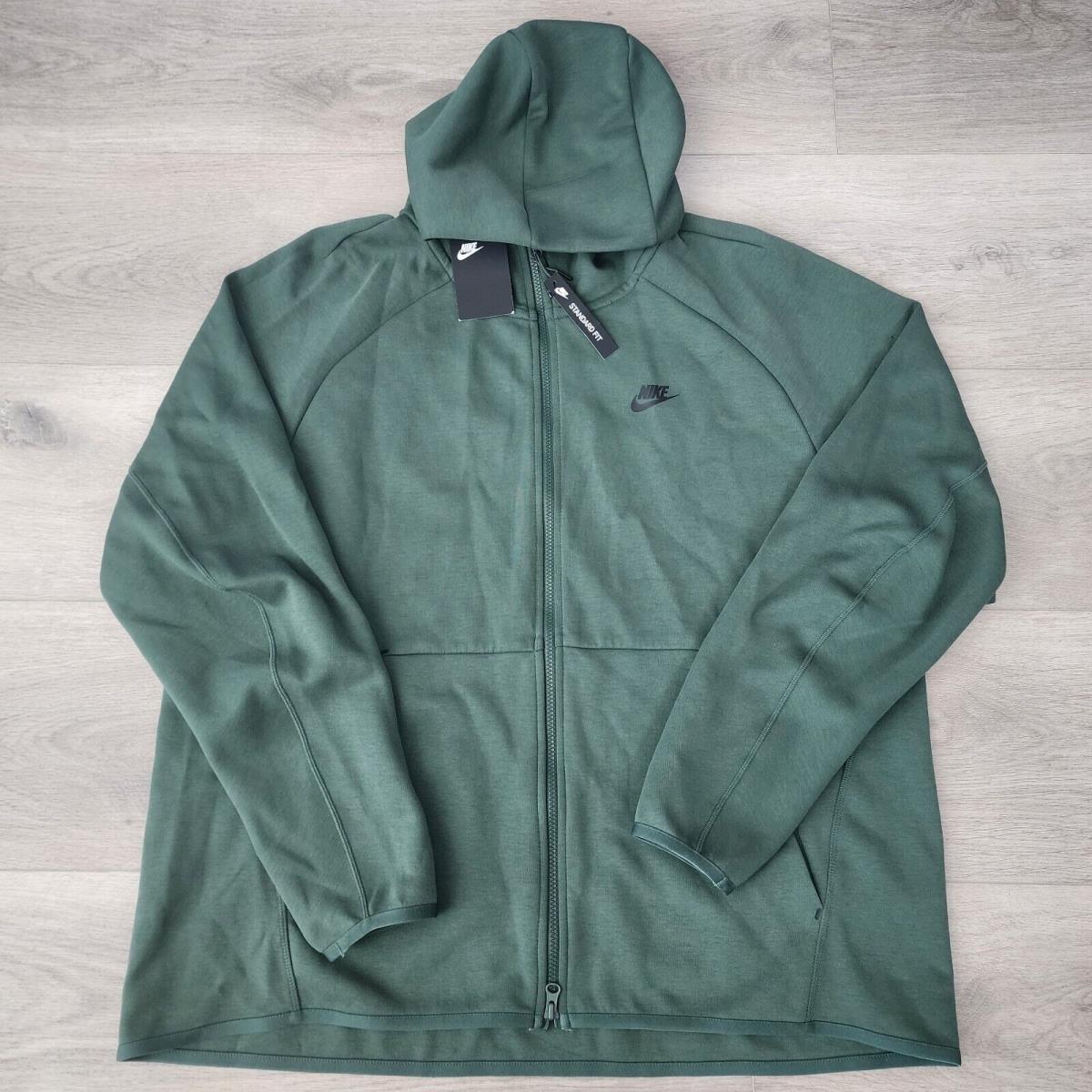 Nike Sportswear Tech Fleece Full-zip Hoodie Jacket Green Men Size 2XL 928483-370