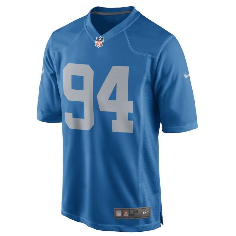 Nike Nfl Ziggy Ansah 94 Detroit Lions Throwback Game Jersey Blue Mens Xxl