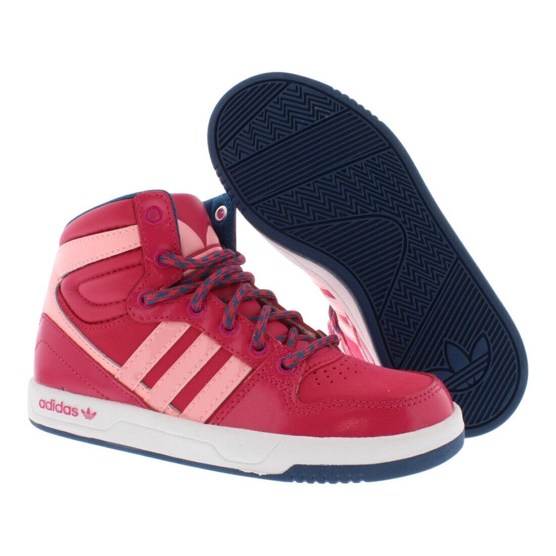 Adidas Court Attitude Preschool Girls Shoes Size 1 Color: Viber/glow - Viber/Glow Pink/Running White, Main: Multi-Colored