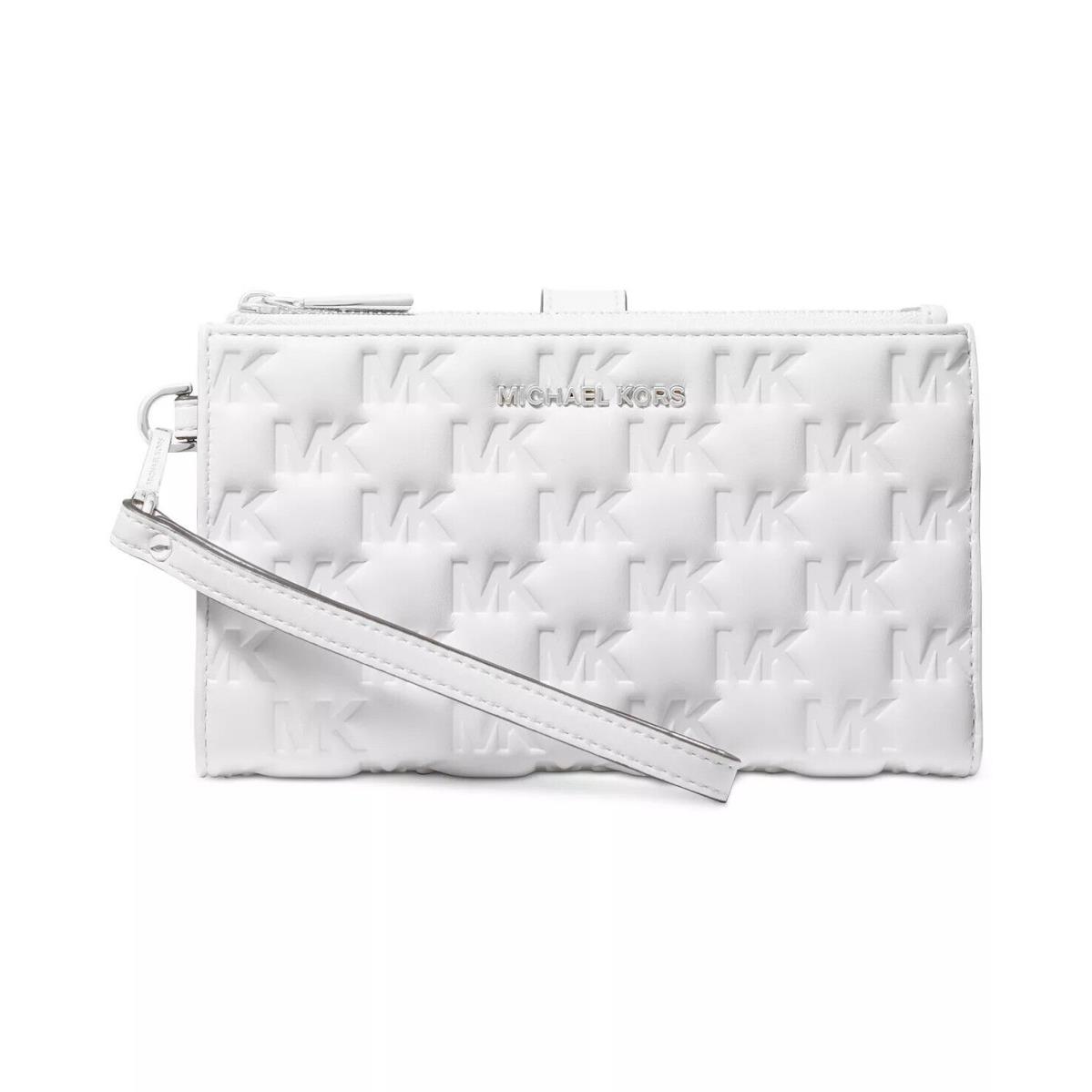 Michael Kors Jet Set Leather Wristlet Wallet 32S2SJ6W4L / 32S2LJ6W4L Optic White