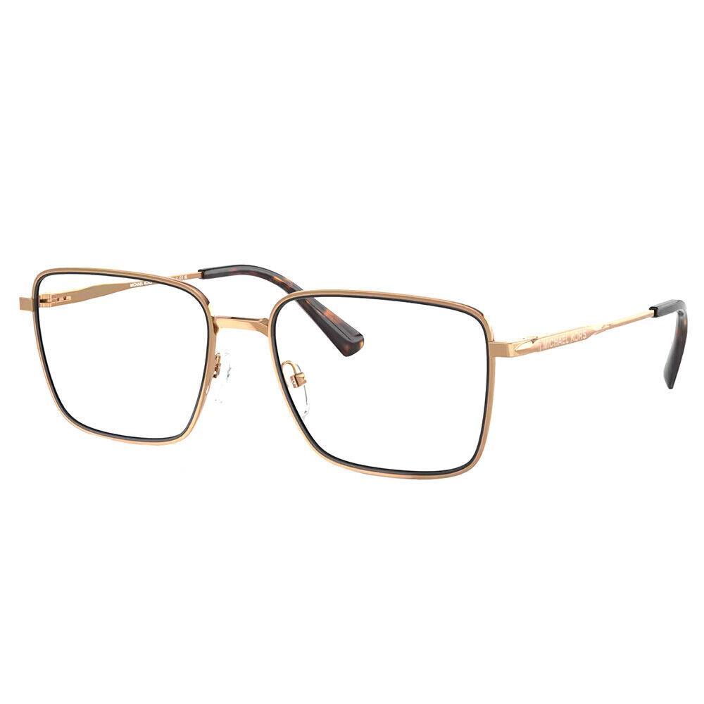 Michael Kors M Ribel MK 3079 1899 Shiny Gold Metal Rectangle Eyeglasses 56mm