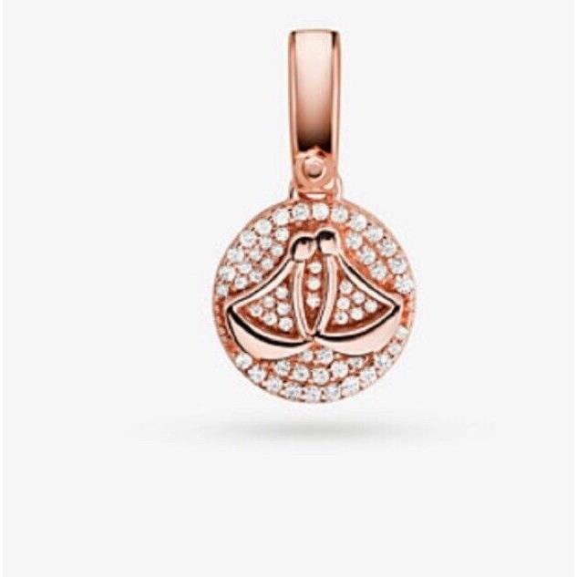 Michael Kors 14KT Rose Gold Plated Silver Charm Pendant Libra Astrology Zodiac