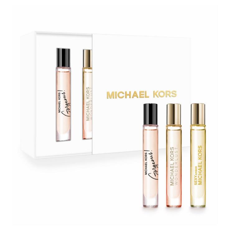 Michael Kors Gorgeous Wonderlust Sexy Amber 3pc Travel Spray Set 0.3oz 10ml Each