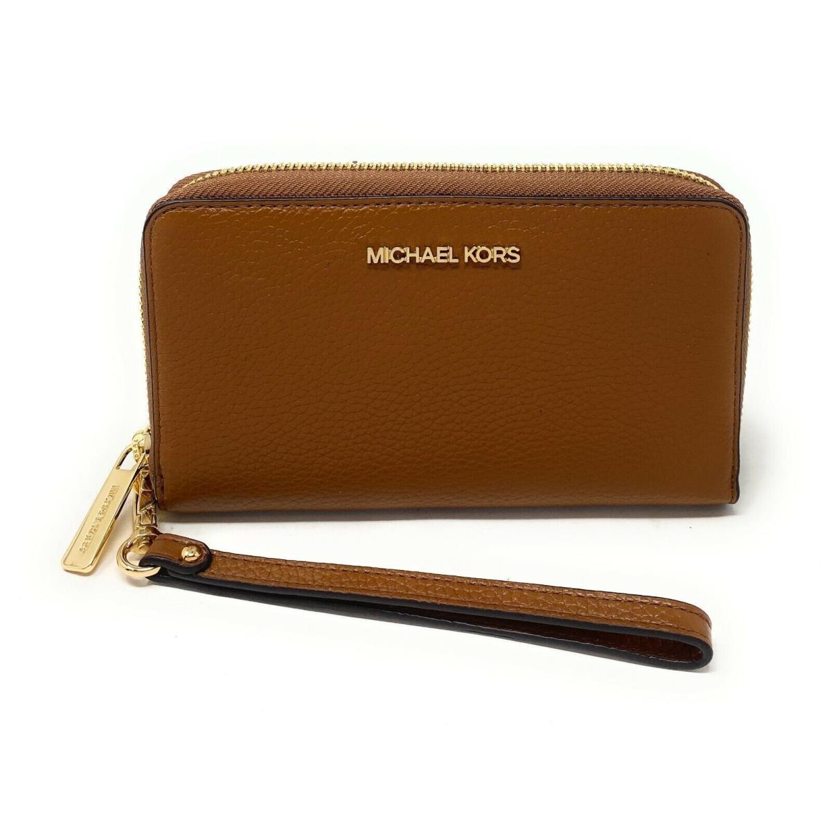 Michael Kors Jet Set Travel Large Flat Zip MF Phone Case Wristlet Wallet