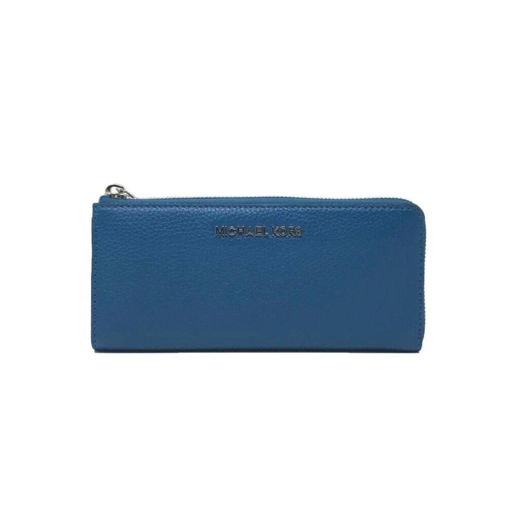 Michael Kors Bedford Large Three Quarter Zip Wallet Steel Blue 35S7SBFZ3T