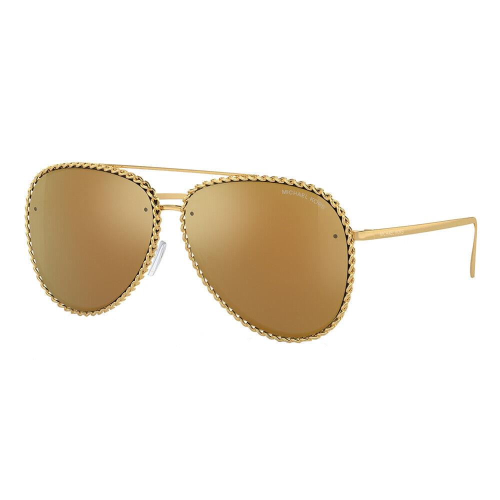 Michael Kors Portofino MK 1147 18967P Shiny Yellow Gold Metal Sunglasses Gold