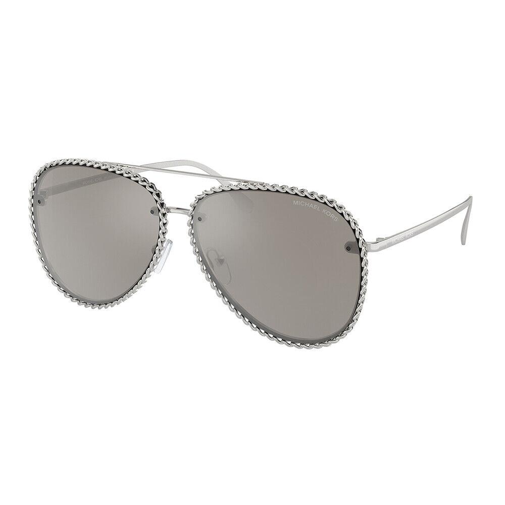 Michael Kors Portofino MK 1147 18936G Shiny Silver Metal Sunglasses Silver