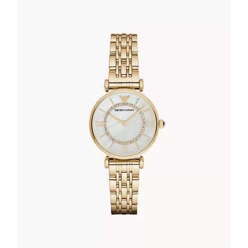 Emporio Armani AR1907 Women`s Two-hand Gold Stainless Steel Watch 32mm