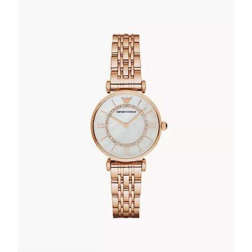 Emporio Armani AR1909 Women`s Two-hand Rose Gold Stainless Steel Watch 32mm