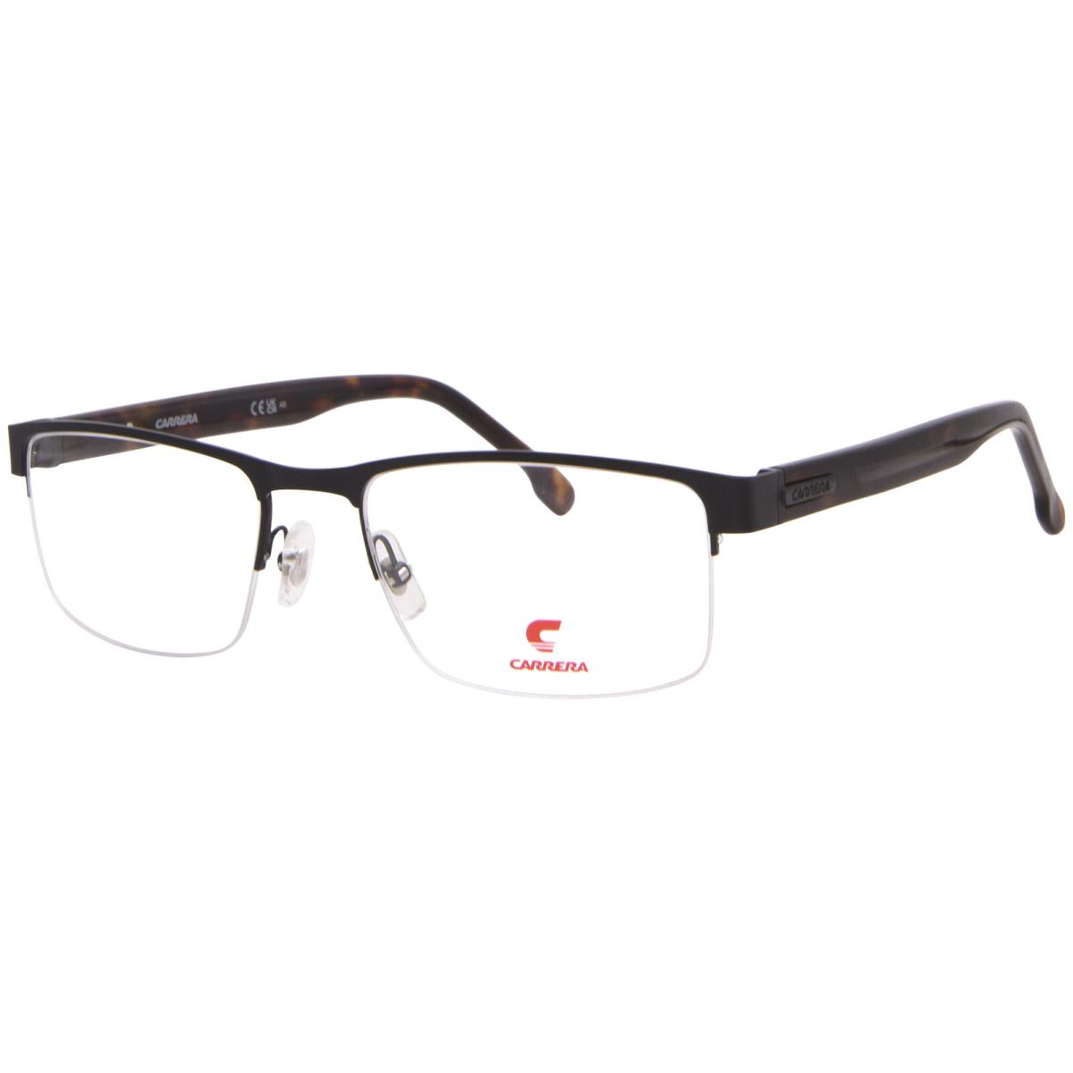 Carrera 8888 807 Eyeglasses Men`s Black Semi Rim Rectangle Shape 55mm