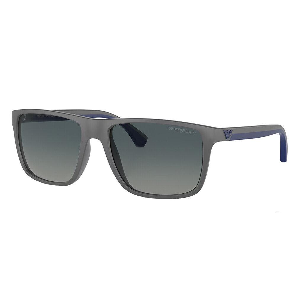 Emporio Armani EA 4033 50604U Matte Grey Plastic Sunglasses Blue Polarized Lens